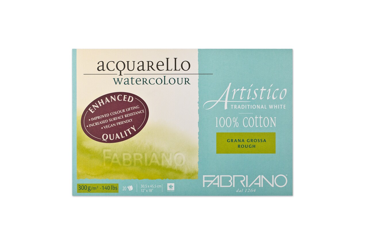 Fabriano Artistico Traditional White Watercolor Block, 140 lb./300 gsm